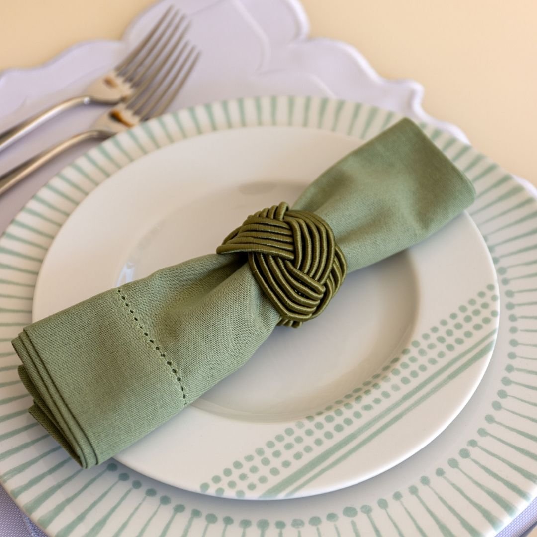 MOSS GREEN KNOT NAPKIN RING - Image 2