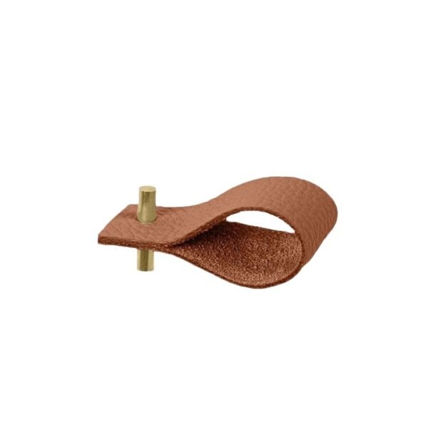 Unique brown/brass napkin ring. A minimalist desing leather napkin ring.