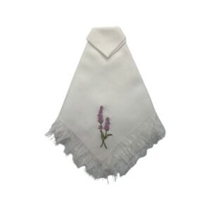 EMBROIDERED LINEN NAPKIN WITH LAVENDER