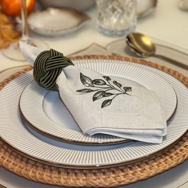 EMBROIDERED WITH TREE BRANCH NAPKIN - Image 3