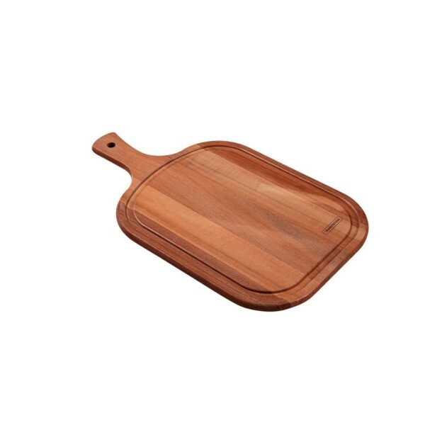 Tramontina wooden handle carving set. A wooden handle carving board with a knife and a fork.