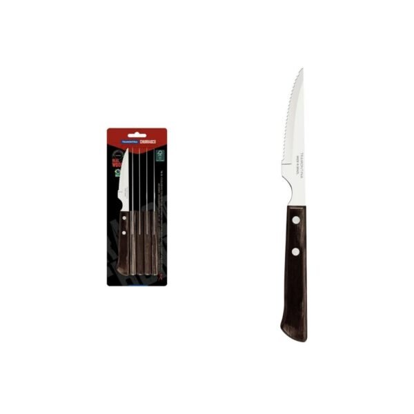 tramontina wooden handle steak/pizza knife set. A 6 pieces tramontina steak/pizza knife set.