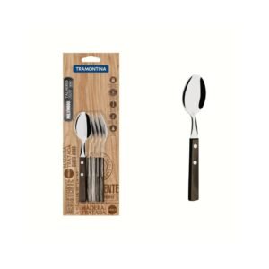 Tramontina wooden handle tea spoon set. A 6 pieces tramontina wood handle tea spoon set.