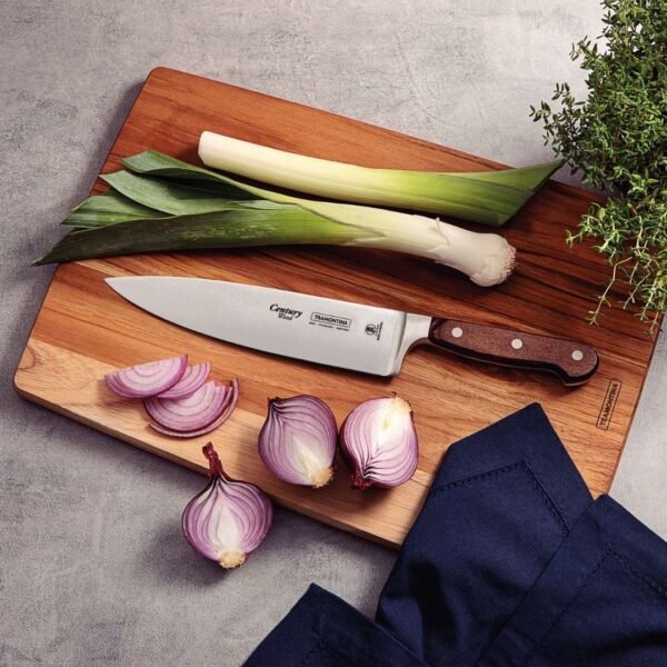 Tramontina wooden handle chef knife. A 8 inch chef's knife.