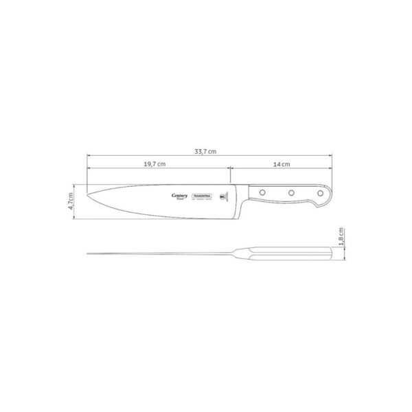 Tramontina wooden handle chef knife. A 8 inch chef's knife.
