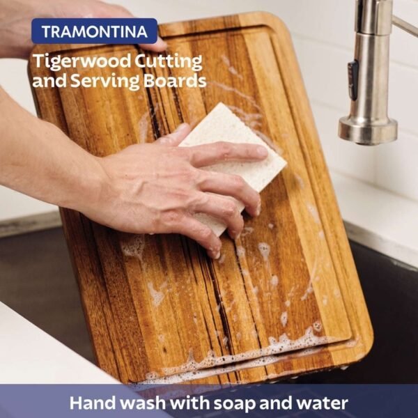 tramontina tigerwood chopping board set. A chopping board set with 2 pieces of wood board.