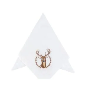 EMBROIDERED NAPKIN – “ALCE” WHITE COTTON