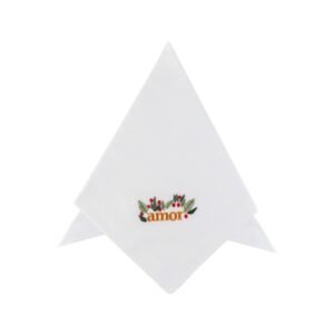 Soft cotton napkin with 'Amor' embroidery
