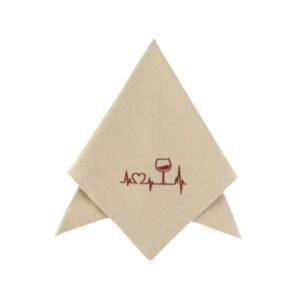 EMBROIDERED NAPKIN – “MENDOZA WINE” NATURAL LINEN BLEND