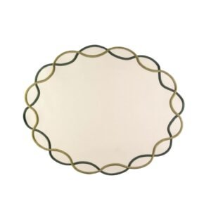 OVAL PLACEMAT – GREEN EMBROIDERED