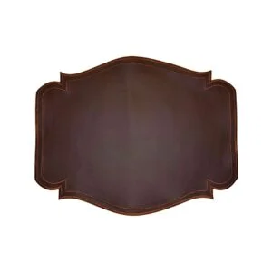 Premium vegan leather placemat with sleek double-stitched edge.
